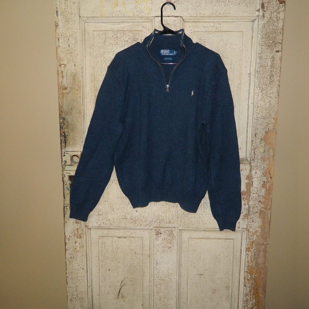 Polo Ralph Lauren Mock Neck 1/4 Zip Sweater Mens Size XL (QQ-32)